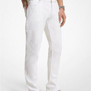 MICHAEL KORS SLIM FIT CASUAL PANTS IN WHITE SIZE TALL 36/32